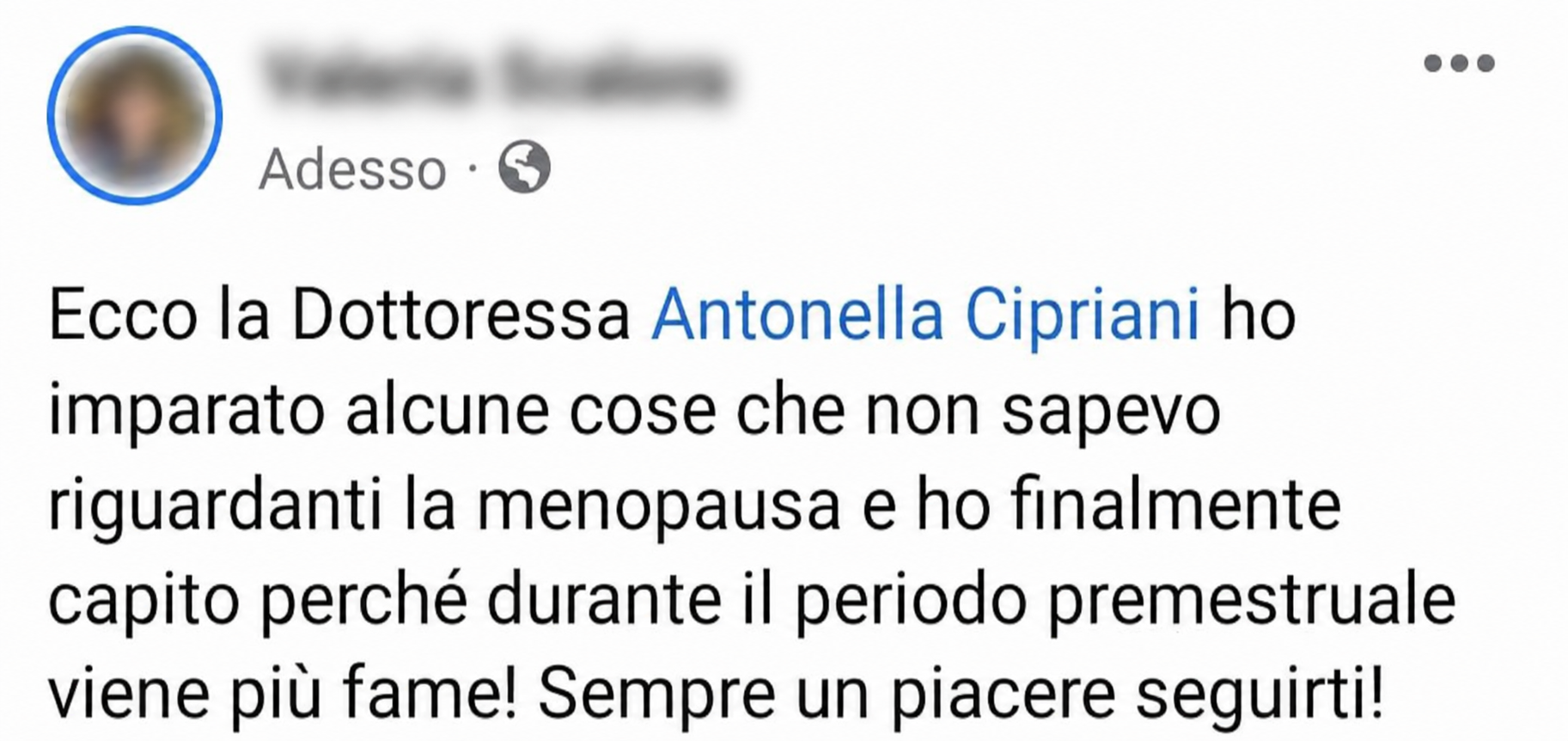 Testimonianza anonimizzata di una paziente